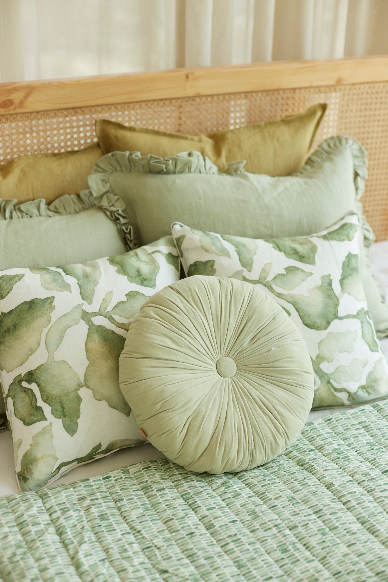 Cascade Green Cushion Cover by Sanctuary Living - Home Artisan