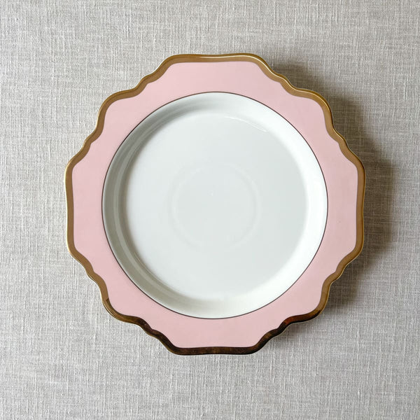 Rosamine Pink Porcelain Dinner Plate with Gold Rim - Set of 2 - Home Artisan