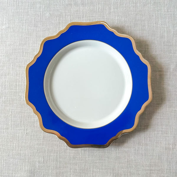 Margaux Blue Porcelain Side Plate with Gold Rim - Set of 2 - Home Artisan