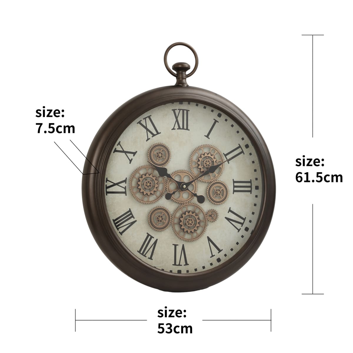 Brooks Vintage Metal Wall Clock (21 inches) - Home Artisan