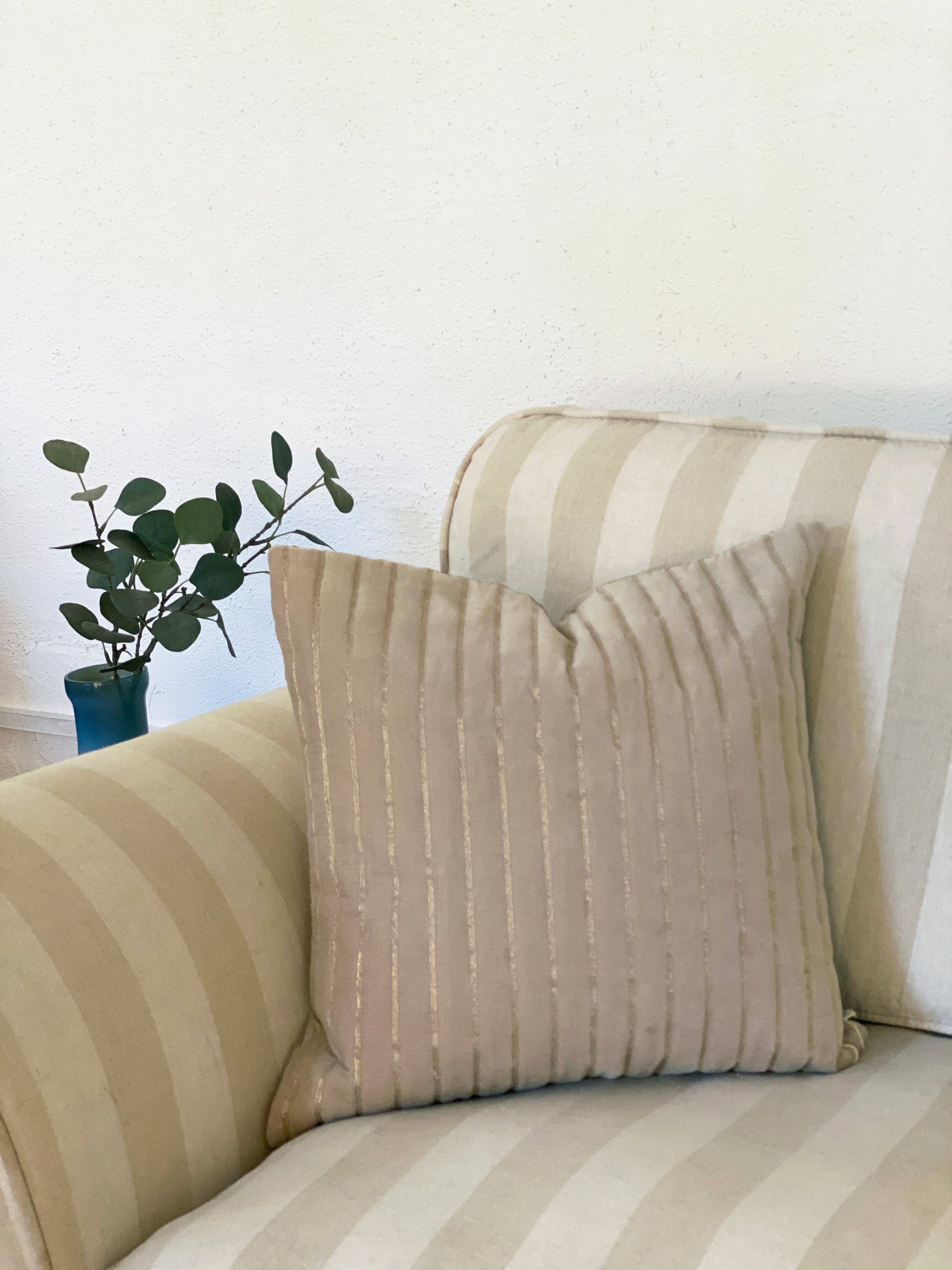 Eden Striped Oatmeal Cushion Cover by Sanctuary Living - Home Artisan