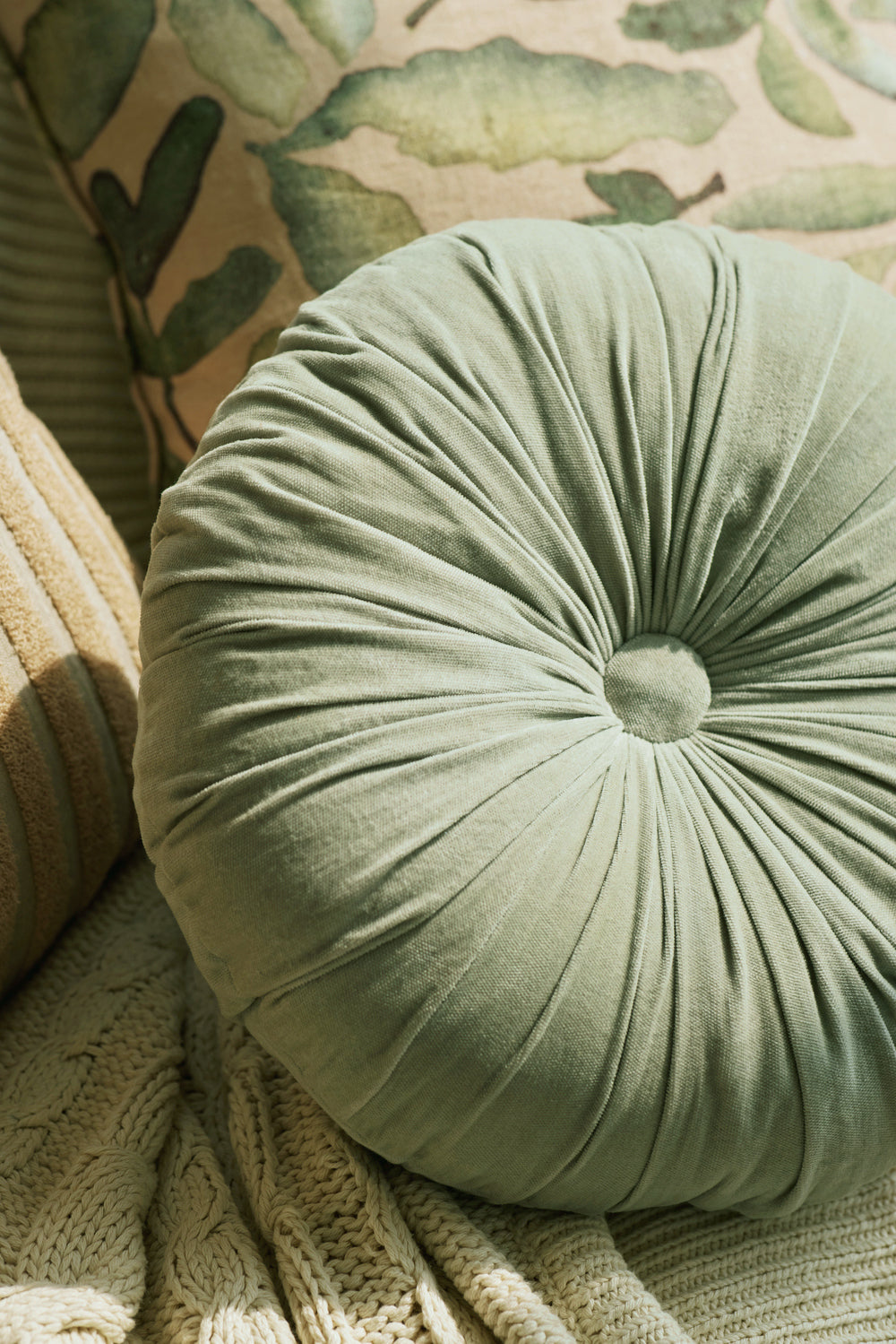 Cuddle Sage Round Cushion by Sanctuary Living - Home Artisan