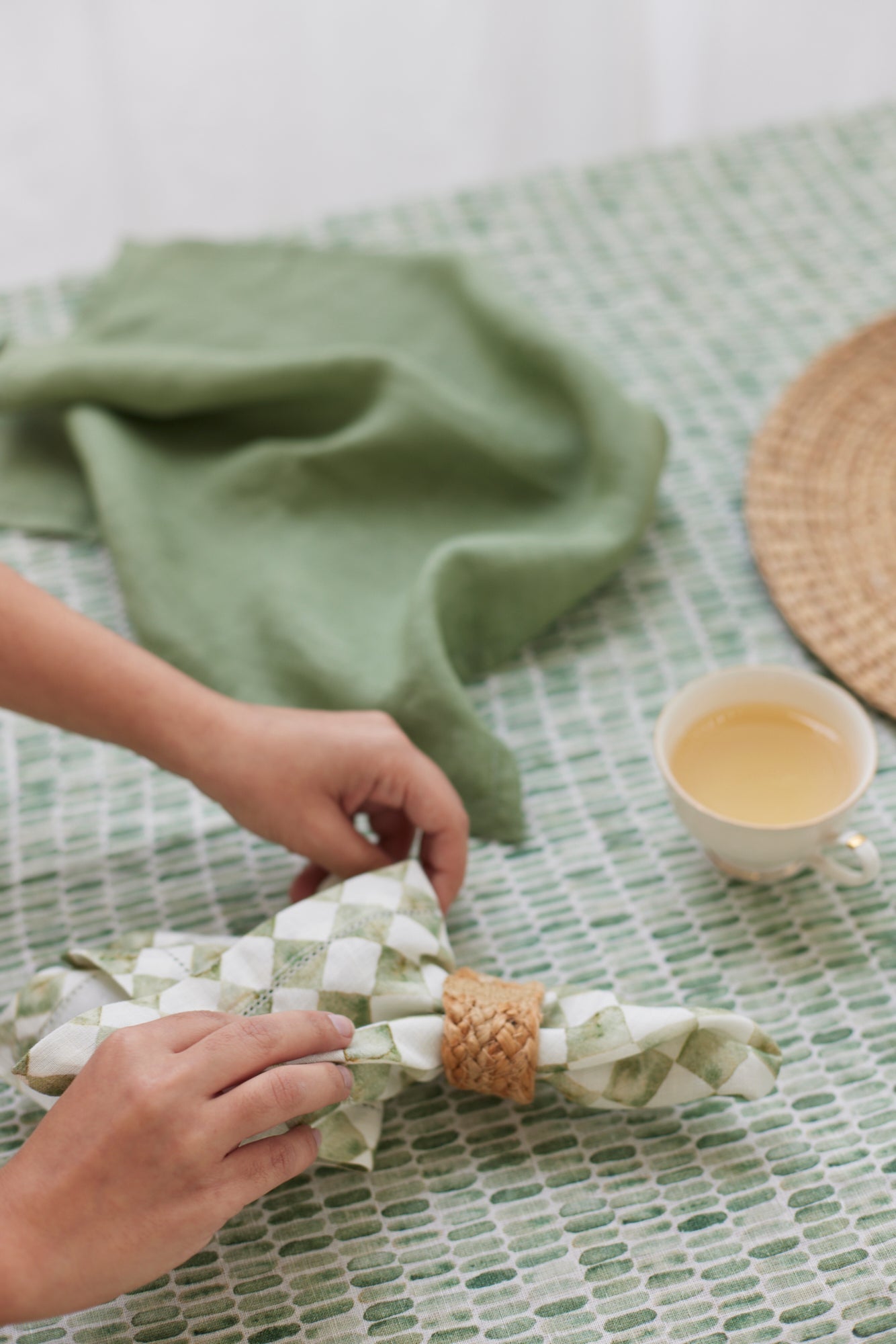 Checker Green Table Napkin (Set of 2) by Sanctuary Living - Home Artisan