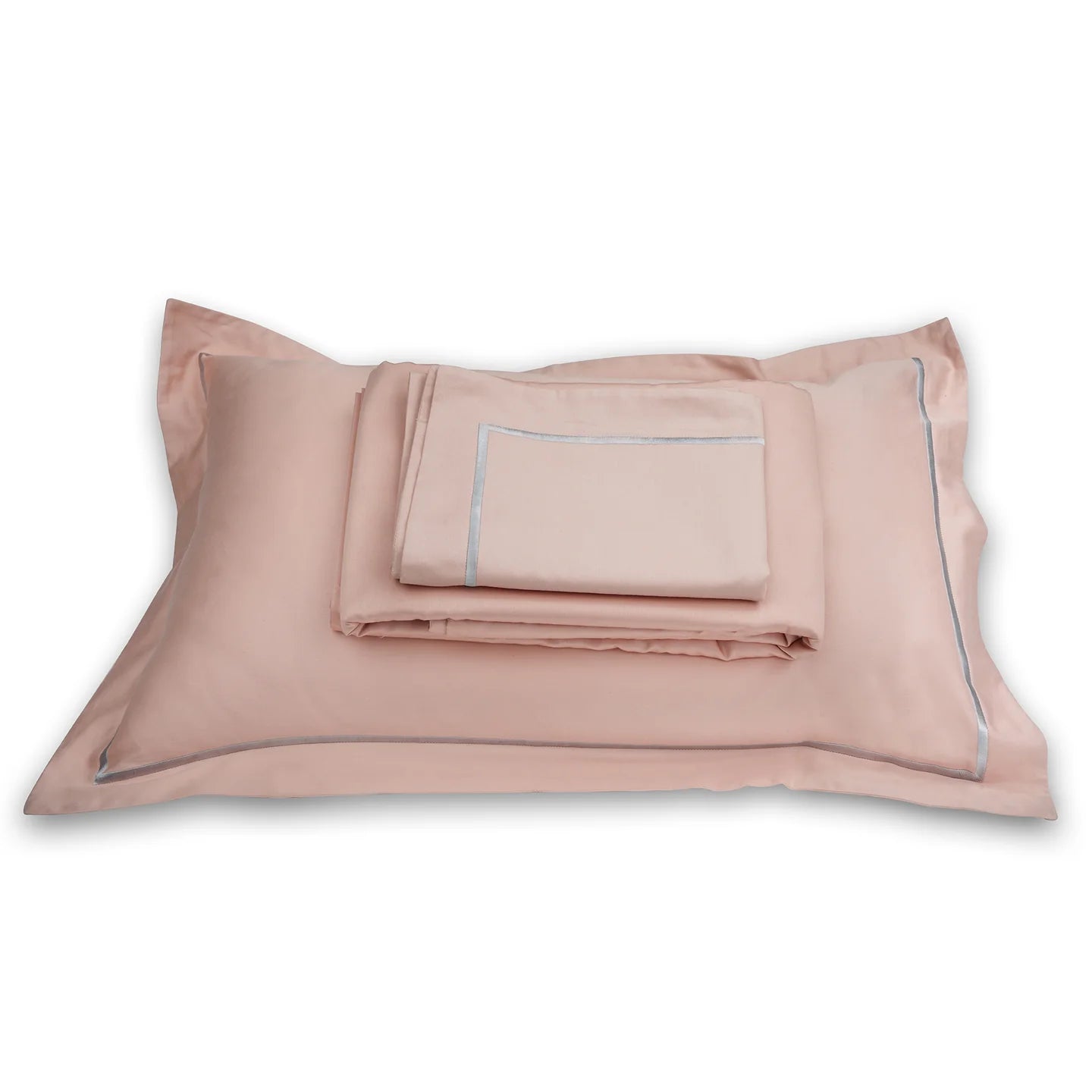 Beam Coral Peach Cotton Sateen Bed Sheet by Veda Homes