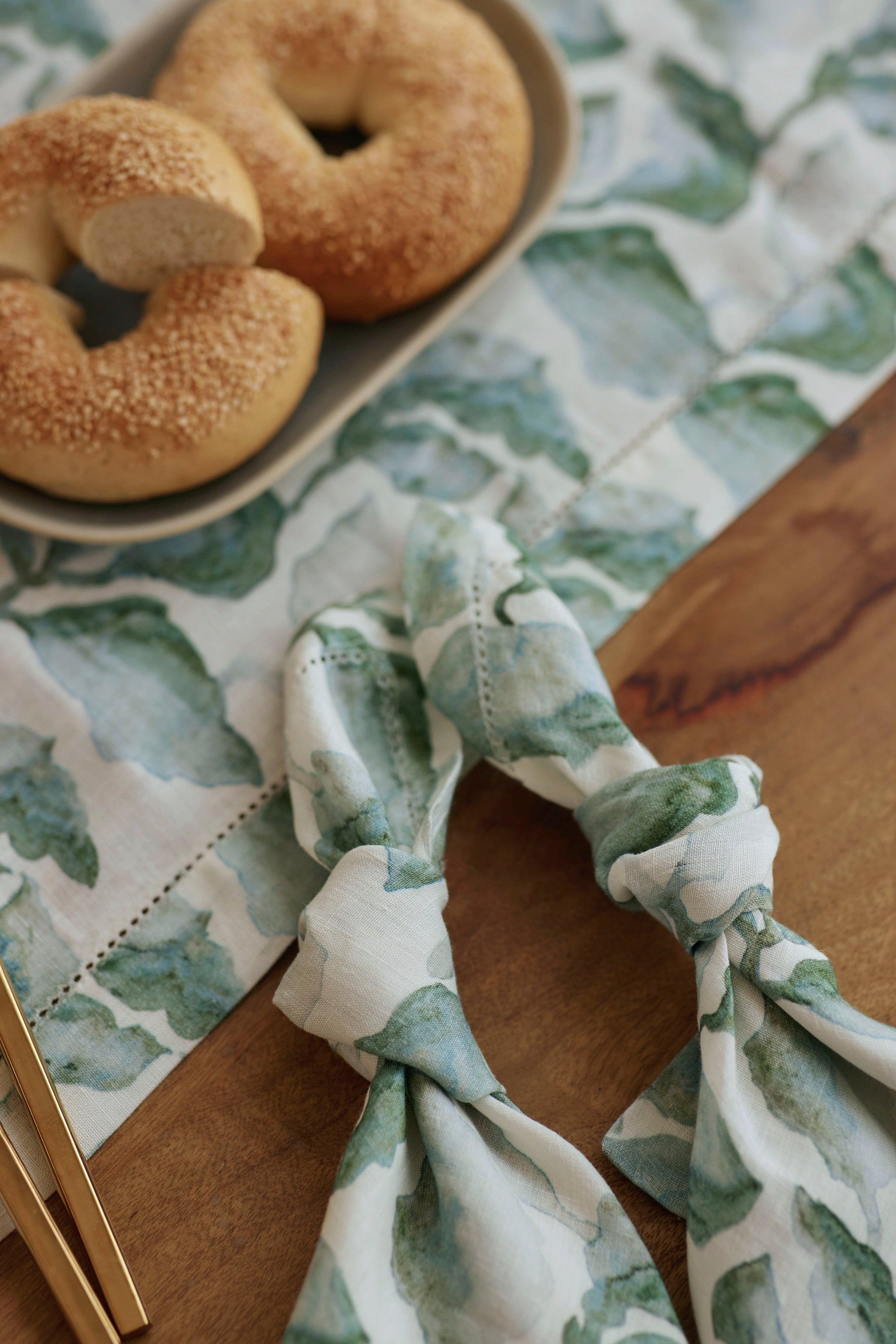 Cascade Teal Linen Cocktail Napkins (Set of 4) by Sanctuary Living - Home Artisan