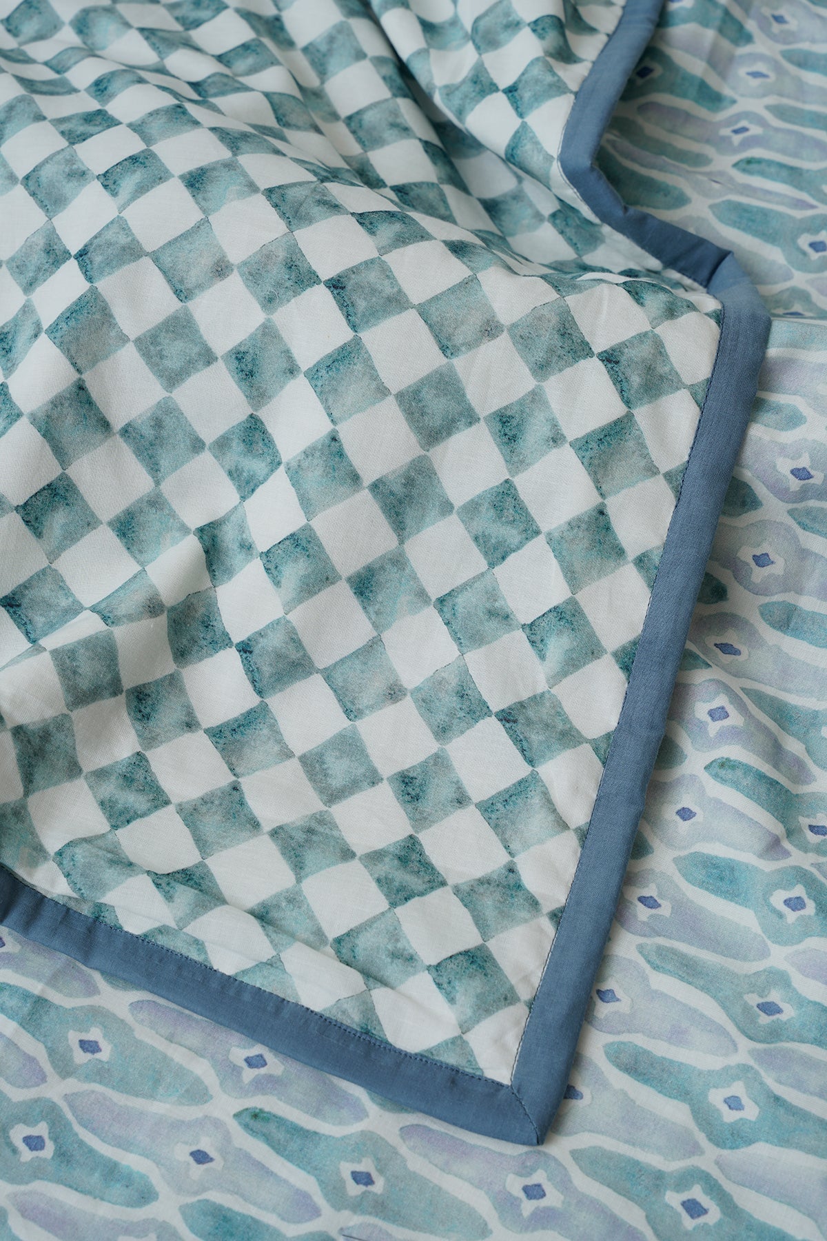 Buy Checker Mosaic Blue Dohar by Sanctuary Living - Home Artisan