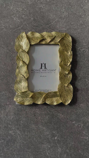 Isaia Golden Gingko Leaf Photo Frame (4x6)