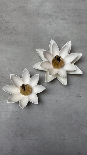 Lotus Flower Ceramic Wall Sculptures