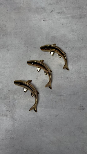 Misty Gold Fish Ceramic Wall Sculptures - Set of 3