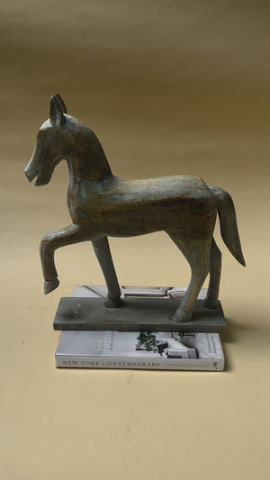 Leander Wooden Horse Sculpture