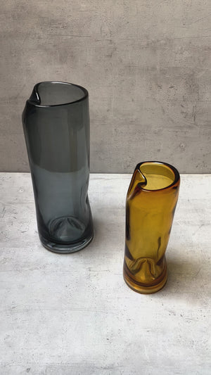 Varick Amber Opulent Glass Vase