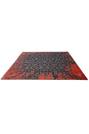 Red Burst (Style 2) Hand Tufted Carpet (8x10) By Qaaleen