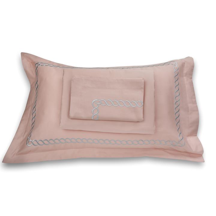 Petals Coral Peach Cotton Sateen Bed Sheet by Veda Homes