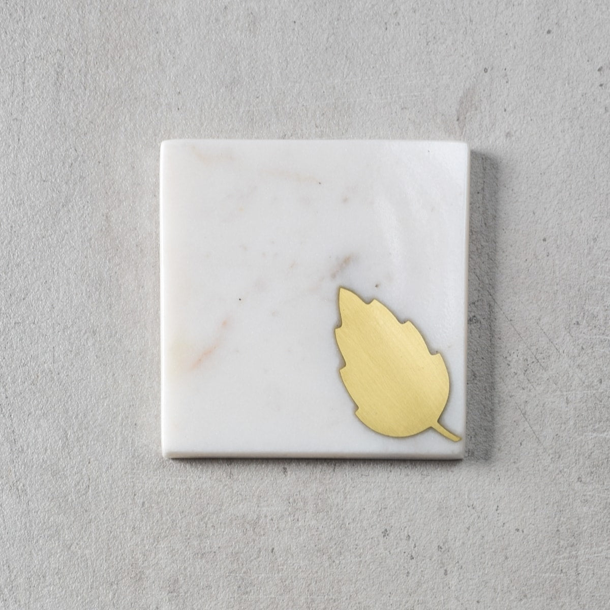 Set of Marble Coasters with Brass Detailing