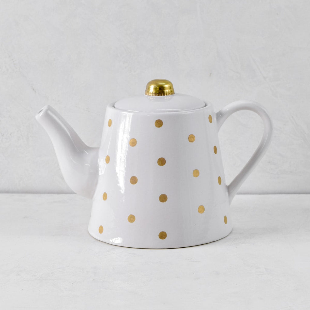 Buy Esmira Golden Polka Dots Ceramic Teapot - Home Artisan
