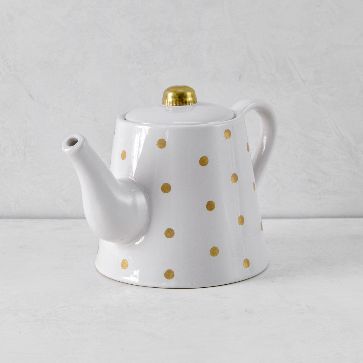 Esmira Golden Polka Dots Ceramic Teapot - Home Artisan