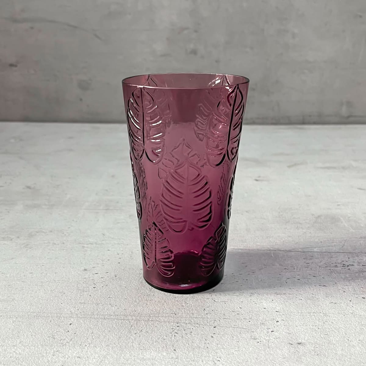 Lovato Plum Monstera Leaf Drinking Glass (Set of 2) - Home Artisan