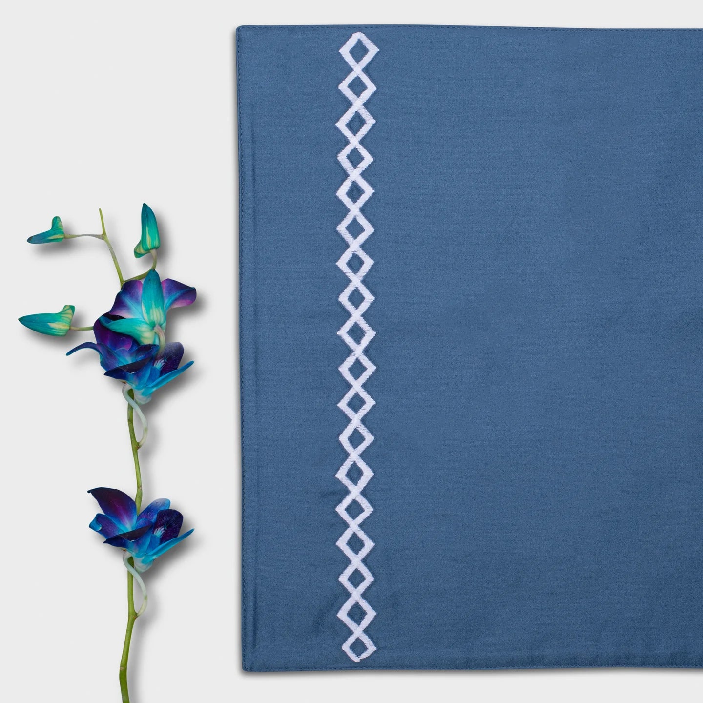 Cubes Moonlight Blue Placemats (Set of 4) by Veda Homes - Home Artisan